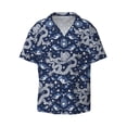 thumbnail image 4 of Uemuo Dragon Pattern Cotton Linen Short Sleeve Shirts,Casual Lightweight Button Down Shirts,Vacation Beach Summer Tops-4X-Large, 4 of 7