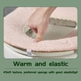 thumbnail image 6 of SHENGXINY Toilet Seat Cover Pads Stretchable Washable, Thickened Knitted Warm Toilet Seat Cushion for Home Use Coffee 14.56x17in, 6 of 7