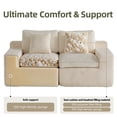 thumbnail image 5 of HipyMo Solid Corduroy Cloud Throw Pillow Set, 17.72" Premium Shredded Memory Foam & Plush Fibers Pillows for Couch Sofa Bedroom Living Room 2 Pack, Beige, 5 of 8