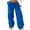 Blue, variant on Cargo Pants Women Baggy Wide Leg Casual Pants for Outdoor Travel Lightweight Low Waist Trousers with Zipper Pockets