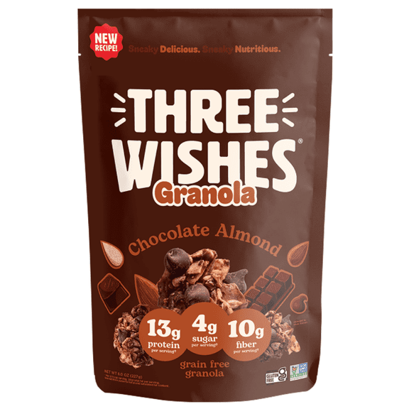 Three Wishes Grain Free Granola, Chocolate Almond, 8 oz
