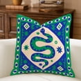 thumbnail image 4 of Vibrant Folk Art Polyester Pillow Collection, Groovy Tiger Sun Snake Art, Eclectic Maximalist Statement Cushion, Mix & Match Throw Pillow Set, 4 of 8