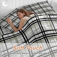 thumbnail image 5 of Sage Green Black Plaid Duvet Cover Set, Farmhouse Green Black Checkered Soft Duvet Cover Twin Size Bedding Set 4 Pieces, 1 Quiltcover and 2 Pillowcases with Zipper, 1 Bed Sheet for All Seasons, 5 of 9