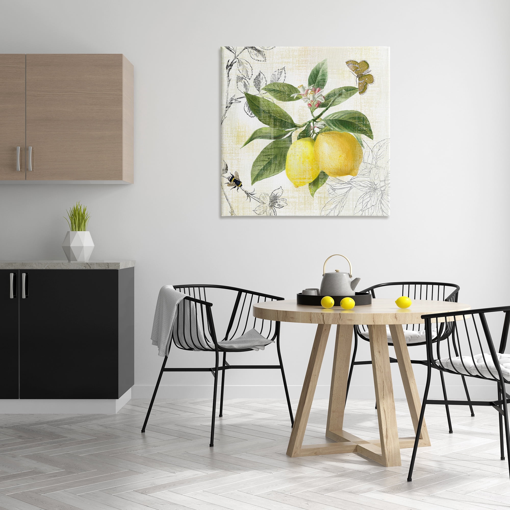 Stupell Industries Vintage Lemon Pattern Food & Beverage Painting Gallery Wrapped Canvas Art Print Wall Art, 36 x 36
