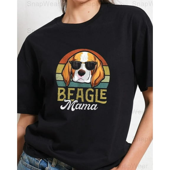 Retro Beagle Mama Dog Mom Pet Lover Owner Cute Canine Breed Vintage Style T-Shirt, SW, Hoodie Unisex, up to 5XL