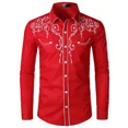 thumbnail image 1 of nueva camisa de solapa de manga larga con estampado occidental para hombre, de un solo pecho, ropa informal para club social para hombre, ropa con impresión 3D, 1 of 6