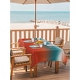 thumbnail image 2 of Outdoor Tablecloth with Umbrella Hole for Patio/Picnic/Party/Camping, Red Teal Ombre Waterproof Table Cloth Rectangle Table Cover Washable, Modern Gradient Abstract Art (54"x 80"), 2 of 8