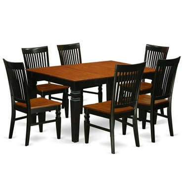 East West Furniture Weston 5-piece Wood Dining Set in Black/Cherry