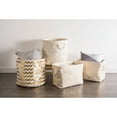 thumbnail image 4 of DII Polyester Storage Bin, Gold Metallic with Handles, Medium, Natural Off-White, 4 of 6