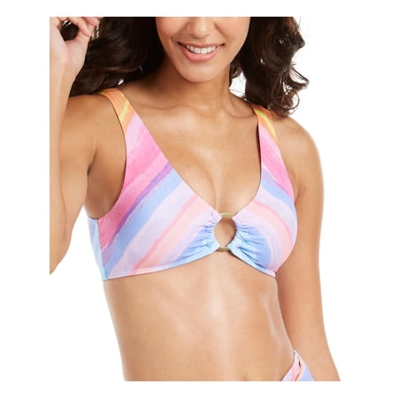 Rachel Rachel Roy Womens Bralette Striped Swim Top Separates Blue S