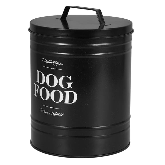 YUNLIGHTS Black Airtight Pet Food Storage Container Metal Canister for Easy Access and Freshness