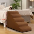 thumbnail image 4 of 5-Step Dog Stairs and Ramp for High Bed,Non-Slip Sturdy Pet Steps for Small Dogs and Cats,22.2" H,Brown, 4 of 6