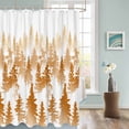 thumbnail image 3 of Fabric Shower Curtain Abstract Art Silhouette Brown Forest Shower Curtains with 12 Hooks Waterproof Machine Washable Bath Curtains for Bathroom, 72 x 96in, 3 of 6