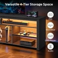 thumbnail image 5 of Bestier LED TV Stand for 75" TVs,Gaming Entertainment Center for PS5,Modern TV Stand for Living Room,Tall TV Stand with Storage Shelves,Carbon Fiber Black, 5 of 11