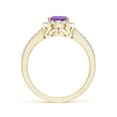 thumbnail image 2 of ANGARA Natural 1 Ct. Amethyst with Diamond Halo Ring in 14K Yellow Gold for Women (Ring Size: 6), 2 of 9
