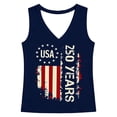 thumbnail image 4 of oqasdz Tank Tops for Women Independence Day V Neck 250Th Anniversary Usa Shirt Letter Stripes and Stars Print Loose Tank Blouse Casual Summer,Dark Blue,L, 4 of 4