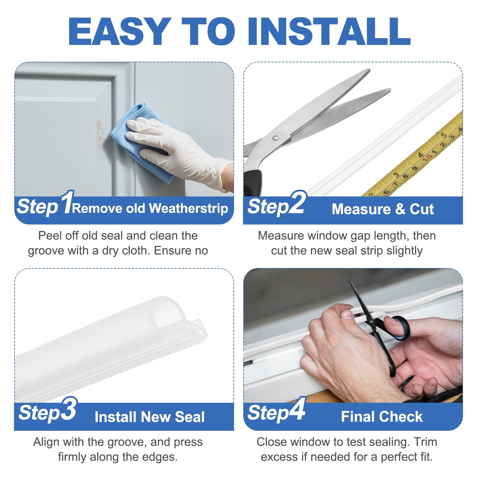 Weather Stripping Door Seal, 32.8FT 5/16" Wide Kerf Mount Weatherstrip