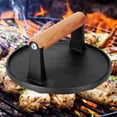 thumbnail image 1 of Squid Press,Squid Press Metal Round Meat Flattener Tool Meat Press Barbecue Tools Power Packed Performance, 1 of 8