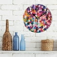 thumbnail image 3 of Yayeee 10" Wall Clock Battery Operated Quartz Round Silent Non-Ticking Home Decor, Black Colorful Circles, 3 of 6