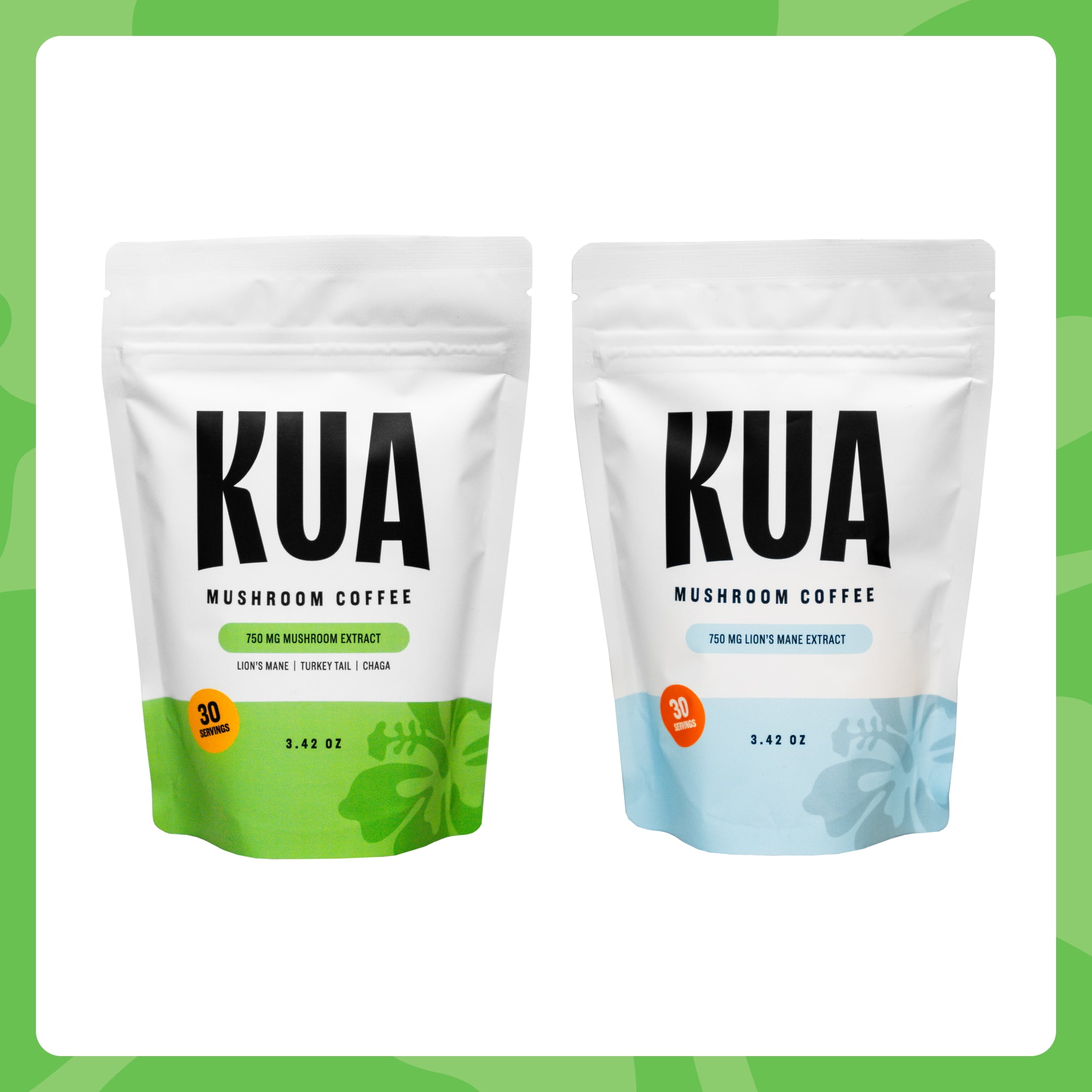 KUA Mushroom Coffee Lions Mane, Turkey Tail, Chaga Enhanced Energy, Improved Mood, Healthier Gut, Stronger Immunity 30 Servings