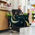 thumbnail image 6 of New Moon Symbol Large Capacity Reusable Laundry Bag – Foldable Oxford Cloth Shopping Bag, Cube Organizer, and Beach Bag, 6 of 7