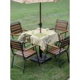 thumbnail image 4 of Outdoor Tablecloths with Umbrella Hole & Zipper, Spring Floral 54x54 Inch Square Tablecloths, Yellow Flowers Botanical Patchwork Grid Bohemia Waterproof Table Cloth, Patio/Pool/Picnic Table Covers, 4 of 8