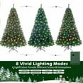 thumbnail image 4 of 6.5FT Pre-Lit Artificial Christmas Tree - 8 Lighting Modes with Warm White & Color Changing LED Lights, 880 Branch Tips, Hinged Metal Stand for Easy Assembly, Holiday Home Decor, 4 of 8