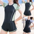 thumbnail image 2 of Teen Swimsuit Cover Up Ruffle Color Block Soft & Lightweigh Upf 50+ Bathing Suit Contrast Trim Girls' Swimwear Skirt Size 9-16, 2 of 5