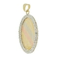 thumbnail image 5 of 14k Yellow Gold, Reversible Religious Baptism Christening Virgin Mary Charm Created CZ Crystals 20mm with 20" Dainty Neck Chain, 5 of 9