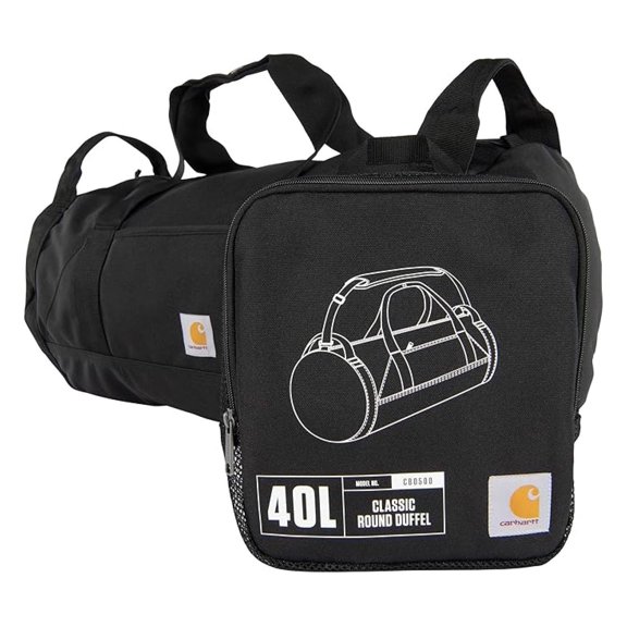 Classic Round Duffel with Utility Pouch, Heavy-Duty, Water-Resistant Packable Gear Bag for Jobsite, Gym, and Travel