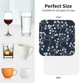 thumbnail image 6 of Naloa Cherry Blossoms on Navy Background Coasters for Set of 4 - PU Leather Coasters, Coasters for Table Cup Tea Coffee Beer, Decorative for Kitchen Homedecor (Round), 6 of 6