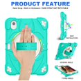 thumbnail image 3 of ELEHOLD Case for iPad mini (6th Generation), Heavy Duty Shockproof Case with Pencil Holder/Stand/Hand Strap/Shoulder Belt, Rugged Protective Cover for Boys Girls,Mint, 3 of 10