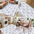thumbnail image 5 of Blue Spring Floral Area Rug 4x6 FT, Non Slip Kids Room Carpet, Summer Botanical Elegant Flowers Washable Soft Floor Carpet Non-Shedding Throw Rug for Dorm Kitchen Study Room Home Office Bedside, 5 of 9