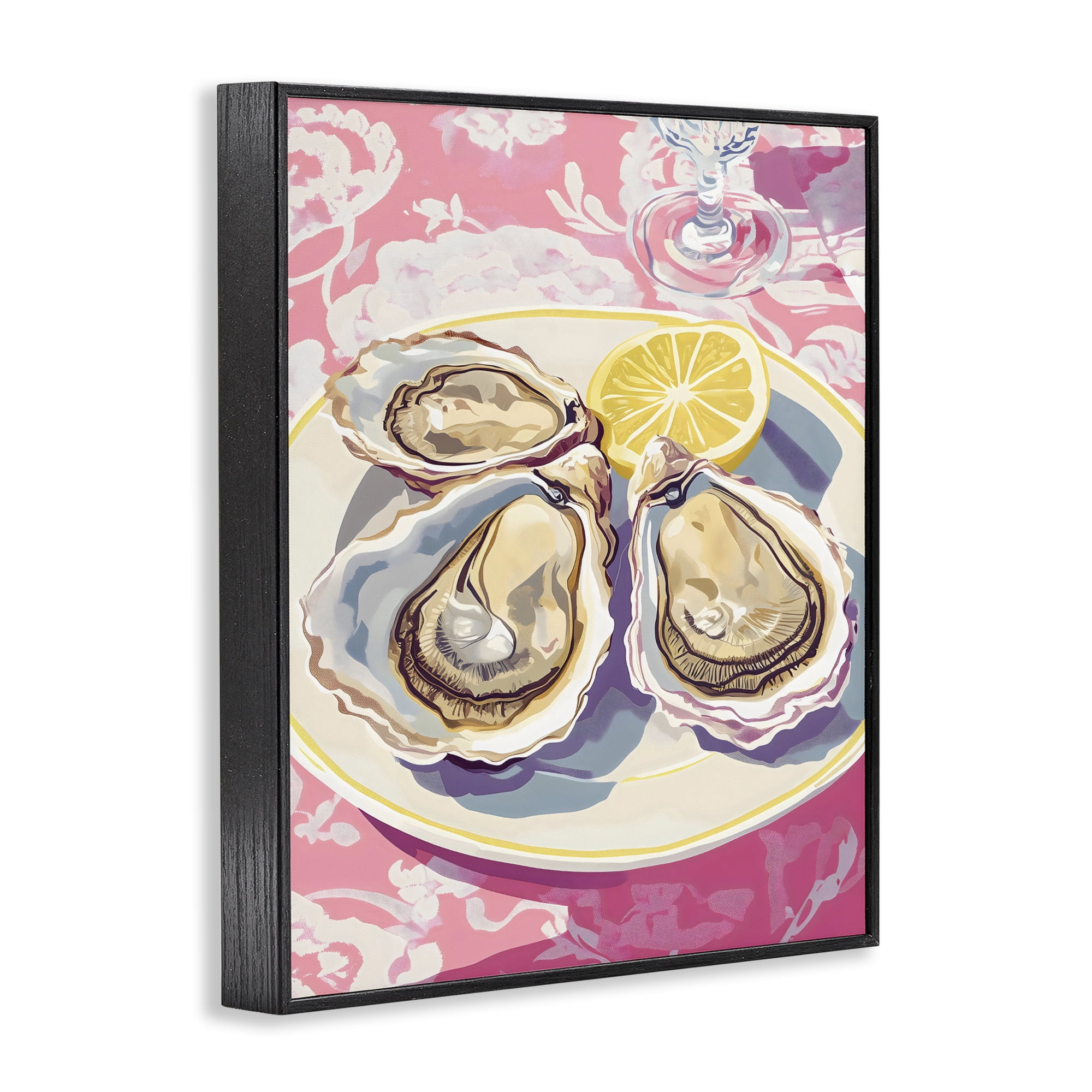 Stupell Industries Plated Oysters & Lemons Black Framed Giclee Art, design by The Prints Vibe