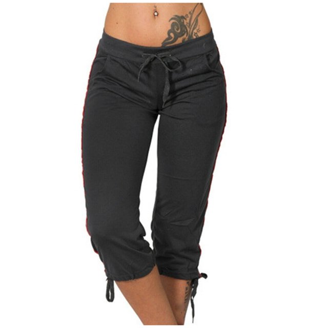 Birdeem Womens Summer High Waisted Solid Color Matching Slim Fitting Yoga Gym Pants