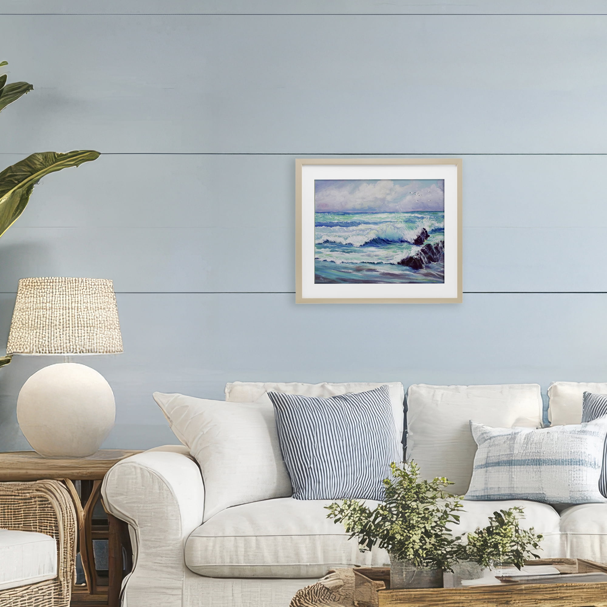 Stupell Industries Down By The Sea Birch Framed Print Under Glass, design by Lee Ann Zirbes