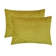 thumbnail image 5 of The HomeCentric Luxury Pillow Covers Chartreuse Green Pack of 2, 12"x24" (30x60 cm) Lumbar Pillow Cover, Velvet Lattice Textured, Geometric Oblong Cushion Covers, Geometric Modern - Marvel Chartreuse, 5 of 5