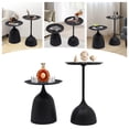 thumbnail image 2 of ToppiJoy Set of 2 Round Side Nesting Tables Set Round Pedestal Coffee Table Metal End Table Set Small Side Table for Living Room Bedroom Balcony (Matte Black), 2 of 11