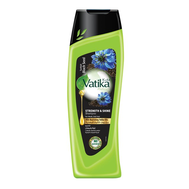 Vatika Naturals Champú turco de fuerza y ??brillo de semillas negras - para cabello débil y opaco - Cabello más sano, fuerte, brillante, suave y sin encrespamiento - Sin sulfatos ni parabenos - para t