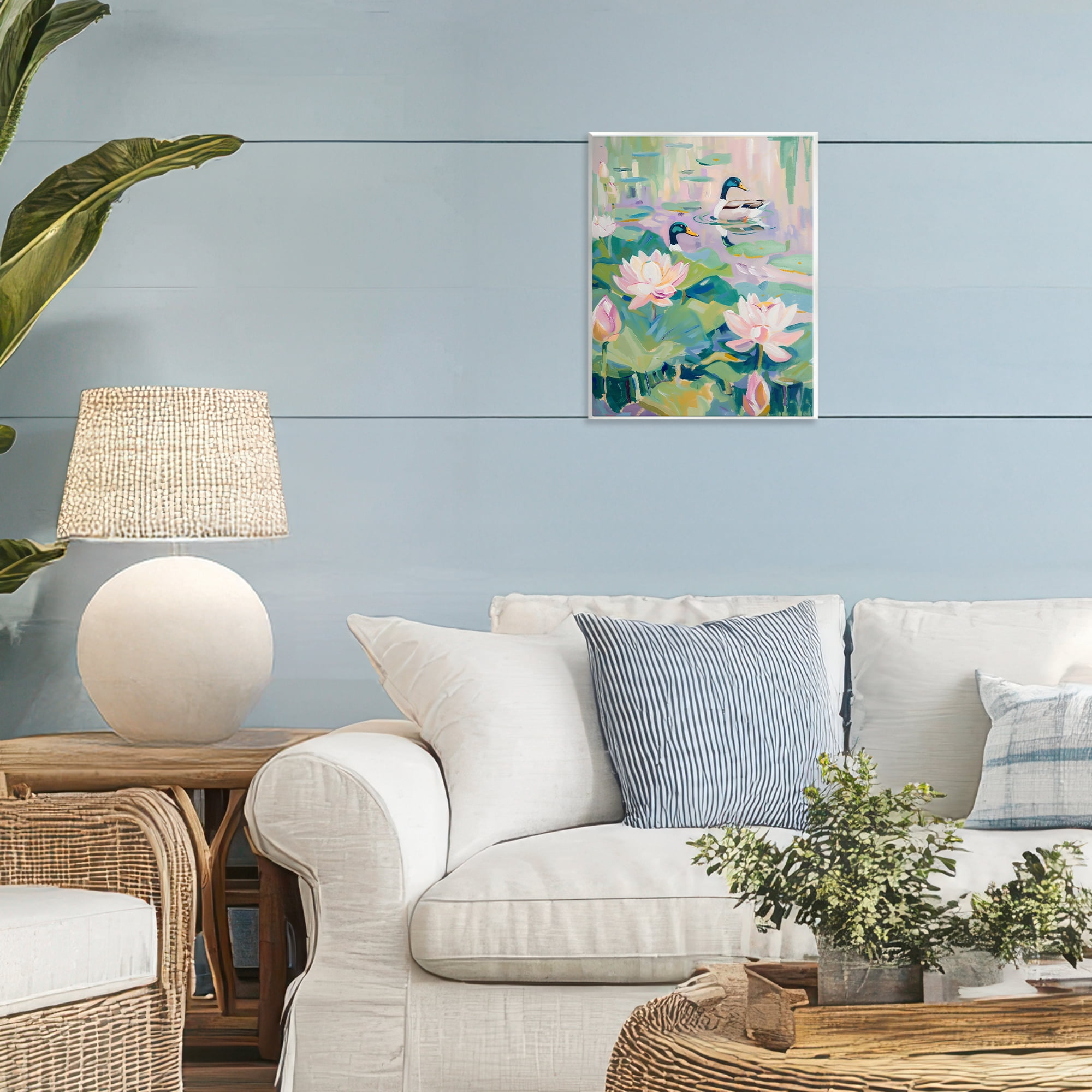 Stupell Industries Duck Pond with Lotus Flowers Wall Plaque Art, design by The Prints Vibe