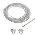 thumbnail image 1 of Uxcell 3/32 Clear Vinyl Coated Wire Rope 20ft Galvanized Steel with 2PCS M3 Loop Sleeves, 1 of 7