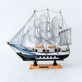 thumbnail image 3 of LAMIRO Sailboat Model Ship Wooden Nautical Sailing Boat Decor Ornament Beach Decoration Figurine Miniature Models Decorations, 3 of 4