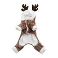 thumbnail image 2 of Warm Fleece Deer Pet Costume Christmas Dog Costume Pet Cat Funny Holiday Party Cosplay Santa Dress Up Apparel for Cats and Small Dogs Christmas Print Pet Christmas Dress,Khaki,L, 2 of 9