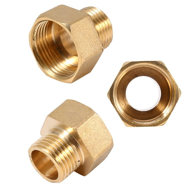 Adaptador reductor de buje hexagonal de montaje de tubería de agua de latón de 1 pieza 1/2 BSPT macho a 3/4 rosca hembra BSPT para conector rápido de gas de agua Unbranded GS00264