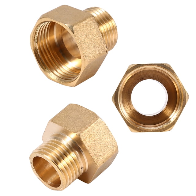 Adaptador reductor de buje hexagonal de montaje de tubería de agua de latón de 1 pieza 1/2 BSPT macho a 3/4 rosca hembra BSPT para conector rápido de gas de agua tubería Reductor