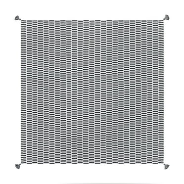 Mainstays Woven Stripe Table Throw, Black and White, 1 Count