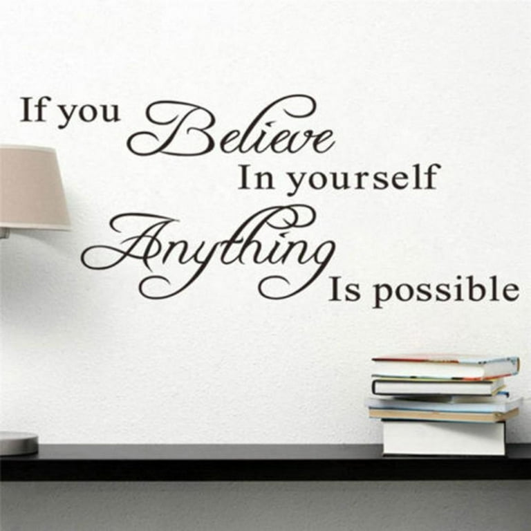 Removable Vinyl Wall Decal Stickers - Inspirational Quote Art For Home Decor, Bedroom, DIY Murals