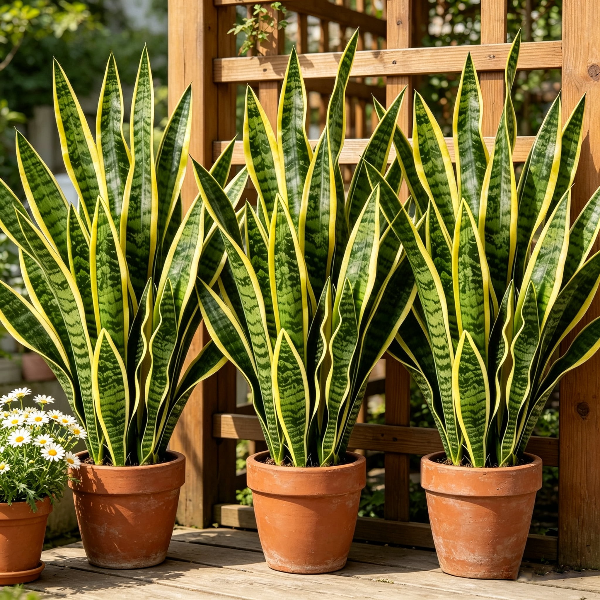 22.44in Artificial Snake Plants 3 Pack, UV Resistant Faux Sansevieria, No Pot, Indoor Outdoor Fake Snake Plant for Home Office Living Room Decor