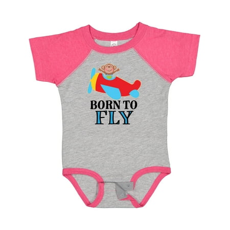 

Inktastic Boys Future Pilot Monkey Airplane Gift Baby Boy Bodysuit