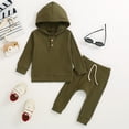 thumbnail image 2 of Winter Baby Boy Clothes Little Boys Autumn Hooded Long Sleeve Stretch 2T-5T Top Pants Set 2-Pieces, 2 of 9